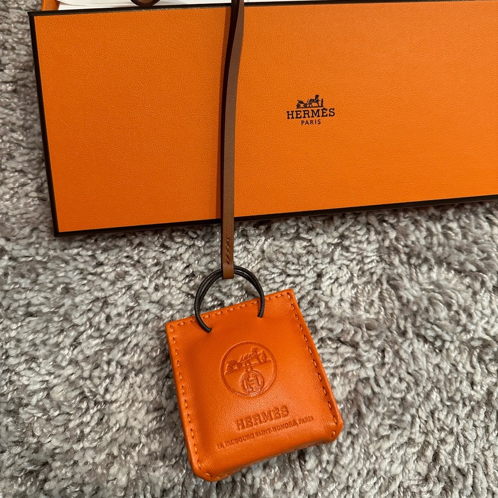 Hermes Orange bag charm